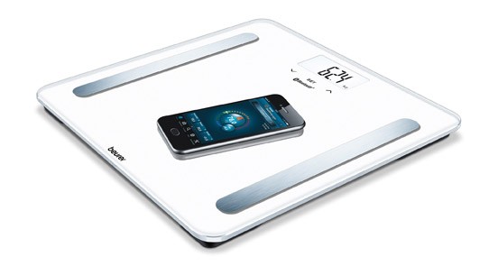 Весы диагностические Beurer BF600 Pure White для контроля основных данных тела с беспроводным подключением к смартфону 