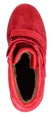 Ботинки Сурсил-Орто детские ортопедические зимние, верх из натуральной кожи спилок, красные, A43-059-2