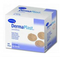 Пластырь Dermaplast sensitive гипоаллергенный из нетканного эластичного материала, диаметр 22мм, 200шт, 535382