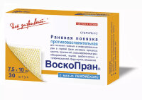 Повязка Воскопран с Левомеколем мазевая сетчатая стерильная противовоспалительная 7.5х10см, 30 шт.
