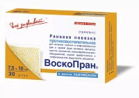 Повязка Воскопран с Левомеколем 7.5х10см 30шт мазевая сетчатая стерильная противовоспалительная 