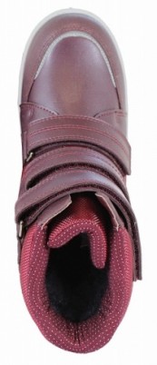 Ботинки для девочек Сурсил-Орто ортопедические зимние кожаные с жесткими берцами и застежкой липучкой, бордовые, A45-132