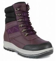 Ботинки для девочек Сурсил-Орто ортопедические зимние кожаные с нескользящей подошвой, черные с фиолетовым, A45-133