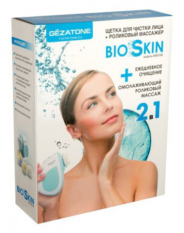 Массажер - щетка для чистки лица Gezatone Bio Sonic, 3 вида массажа, улучшает цвет лица, повышает тонус кожи, AMG199