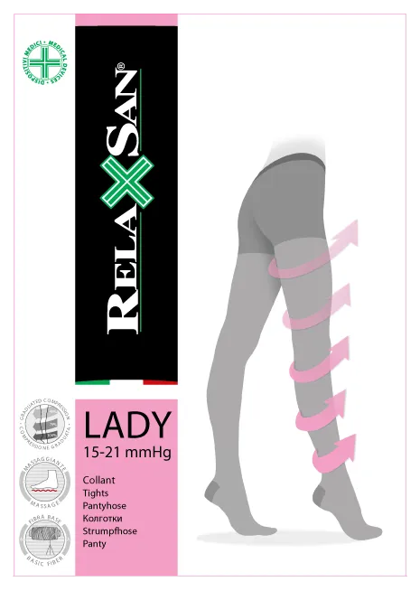 Колготки Relaxsan Basic Collant Lady полупрозрачные 1-го класса компрессии с массажной стелькой, 980А