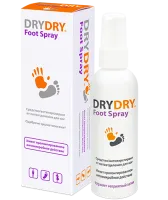 Спрей для ног от обильного потовыделения Dry Dry Foot Spray, обладает охлаждающим эффектом, универсальный, объем 100мл