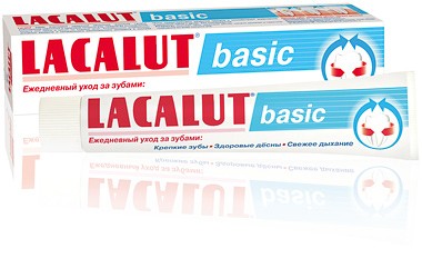 Паста зубная Лакалют / Lacalut basic, удаляет зубной налет, укрепляет десны, освежает дыхание, объем 75мл