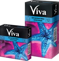 Презервативы точечные Viva / Вива, цилиндрической формы, с точечным рифлением, с накопителем, упаковка 12шт