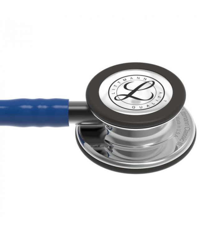 Стетоскоп Littmann Classic III,  одноканальная трубка цвет темно-синий, двусторонняя головка цвет зеркальный , 69см, 5863