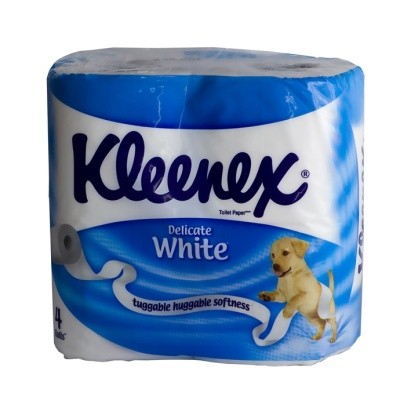 Бумага туалетная белая Клинекс / Kleenex, без ароматизатора, мягкая, пышная, безвредная, упаковка 4 рулона