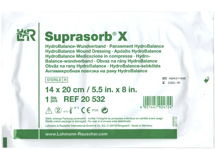 Повязка Suprasorb X (Супрасорб Х), 14х20см, гидросбалансированная, стерильная, 20532