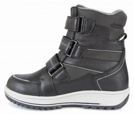 Ботинки для мальчиков Сурсил-Орто зимние стабилизирующие со съемной стелькой и жестким задником, черные с серым, A45-137