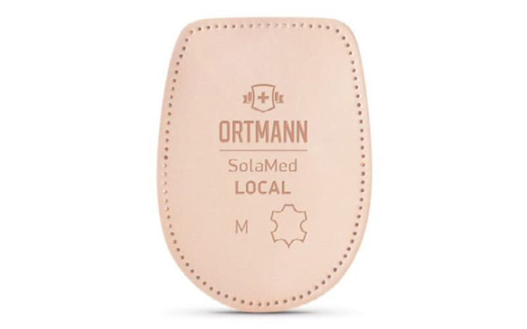 Подпяточник ортопедический SolaMed Local Ortmann при пяточной шпоре, из кожи, с клеевым фиксатором, пара, DD0151
