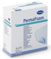 Повязка Permafoam губчатая абсорбирующая дышащая с защитой от микроорганизмов, 10х10см, 10шт, 409401