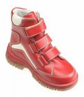 Ботинки для девочек Сурсил-Орто зимние стабилизирующие с укрепленной пяткой и съемной стелькой, красно-молочные, A09-003
