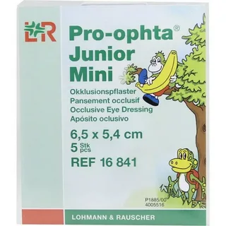 Повязка Pro-Ophta Junior Mini (Про-Офта джуниор мини) детский глазной светонепроницаемый пластырь, 6.5х5.4см, 5шт, 16841