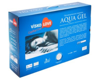 Подушка под голову с гелем ViskoLove AquaGel, ортопедическая, гигроскопичность, 2-ва валика, 60х43 х11/10 см, VJ7006
