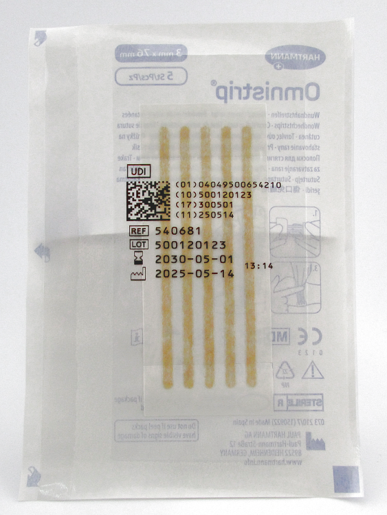 Полоски пластырные Омнистрип (Omnistrip) гипоаллергенные стерильные размером 3х76мм, 540681