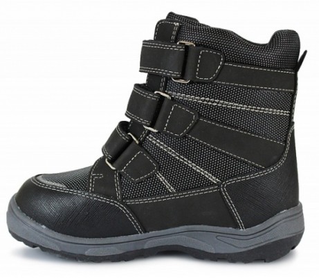 Ботинки для мальчиков Сурсил-Орто ортопедические зимние кожаные с меховой стелькой и жестким задником, черные, A45-090