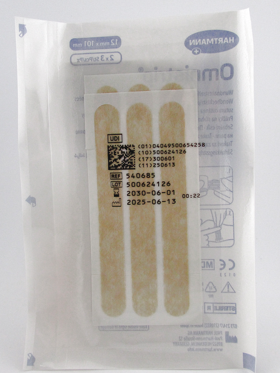 Полоски пластырные Омнистрип (Omnistrip) гипоаллергенные стерильные размером 12х101мм, 540685