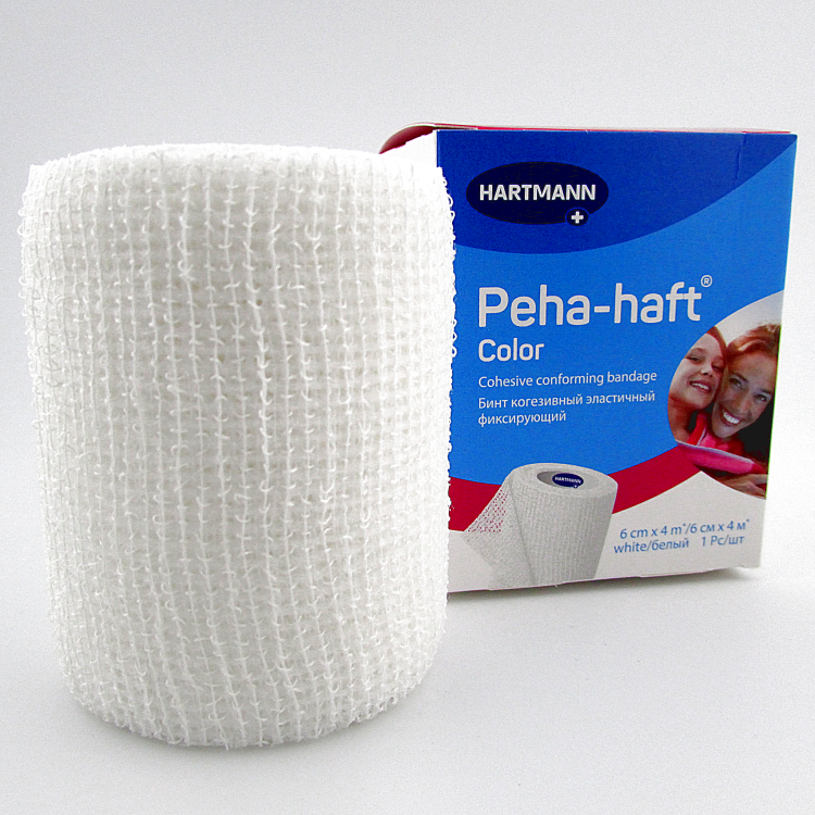 Бинт Peha-haft Color (Пеха Хафт Колор)  самофиксирующийся, размер 4м х6см, 932484