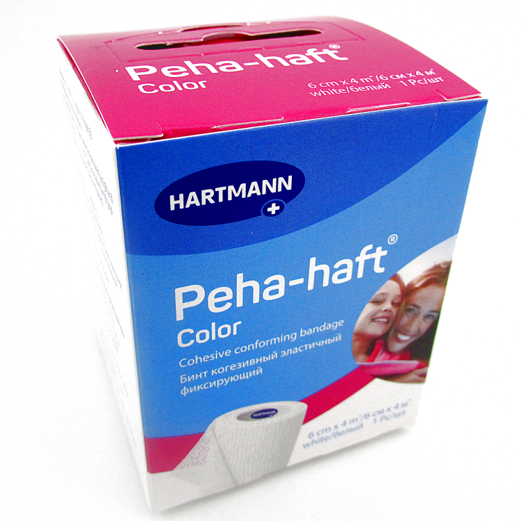 Бинт Peha-haft Color (Пеха Хафт Колор)  самофиксирующийся, размер 4м х6см, 932484