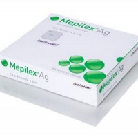 Повязка губчатая Mepilex Ag с серебром антибактериальная стерильная размером 10х10см, 287110