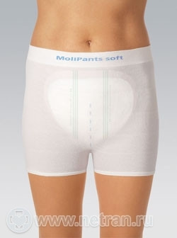 Штанишки MoliPants Soft (МолиПантс софт) для фиксации прокладок удлиненные, размер S (бедра 45- 80см), 5 штук, 947795