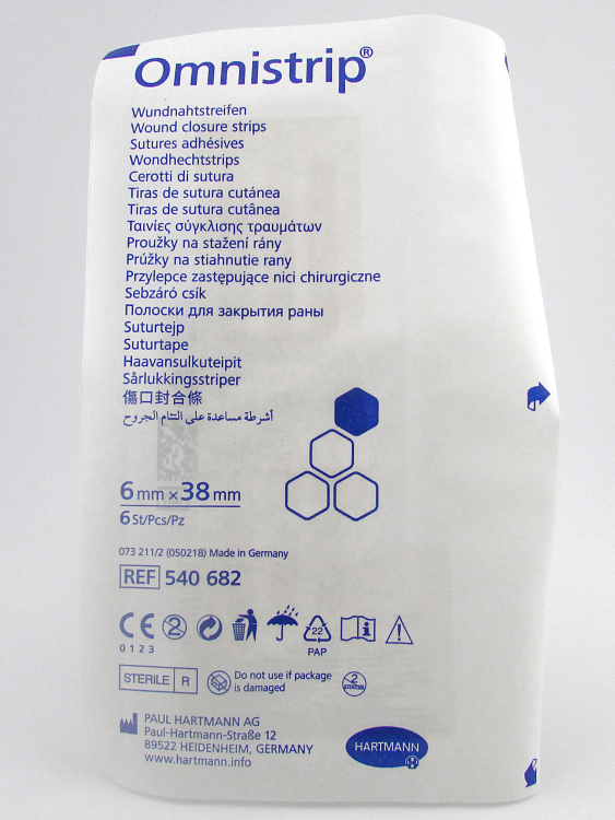 Полоски пластырные Омнистрип (Omnistrip) гипоаллергенные стерильные размером 6 х 38мм, 540682