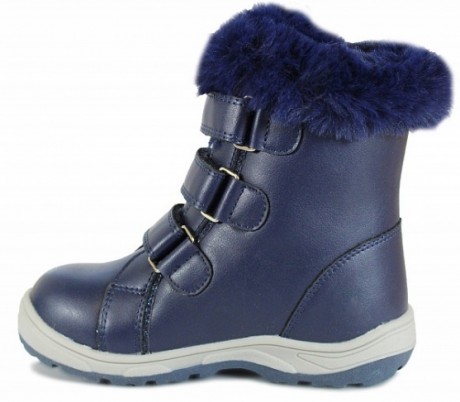 Ботинки для девочек Сурсил-Орто ортопедические зимние со съемной меховой стелькой и жестким задником, синие, A45-092