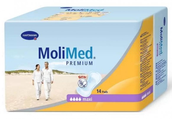 Прокладки MoliMed Premium maxi (МолиМед Премиум макси) урологические женские Hartmann (Хартманн), 4 капли, 14шт, 168287