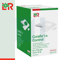 Пластырь Curafix® i.v. Control для фиксации канюль и катетеров, стерильный,размер 6 см х 7,5 см., 50шт, 33697