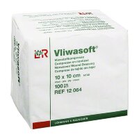 Салфетки Vliwasoft (Фливасофт) стерильная впитывающие 4-х слойная из нетканого материала, 5х5см, 150шт, 12076