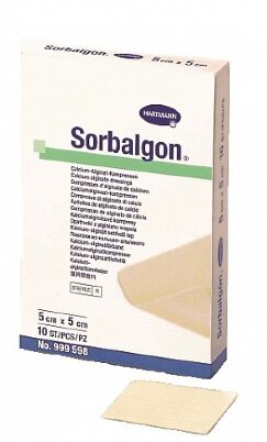 Повязка Sorbalgon (Сорбалгон) из кальция-альгината для экссудирующих и кровоточащих ран 5х5см, 999598