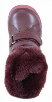 Ботинки для девочек Сурсил-Орто ортопедические зимние кожаные с меховой стелькой и застежкой липучкой, бордовые, A45-095