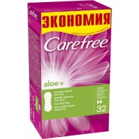 Салфетки ежедневные ароматизованные Кэфри / Carefree Aloe с экстрактом алоэ, защищает, с легким ароматом 32шт