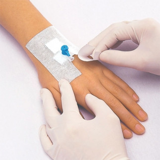 Пластырь Curafix iv Soft (Курафикс Ай Ви Софт) с пленочным окошком  U-образным вырезом , 9 см х 11 см , 50шт, 34870