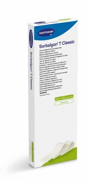 Повязка Сорбалгон Т Классик (Sorbalgon T Classic) лента из кальция-альгината для тампонируемая глубоких полостей 30см, 999017