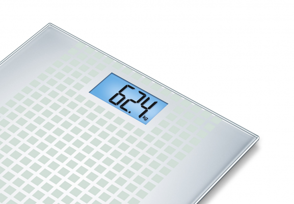 Весы напольные Beurer GS 206 Squares для контроля массы тела с нагрузкой до 150кг, ультраплоские с большим LCD дисплеем