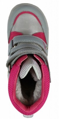 Ботинки для девочек Сурсил-Орто ортопедические зимние с укрепленной пяткой и съемной стелькой, серо-розовые, А45-097