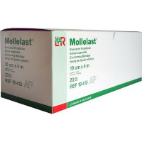 Бинт высокорастяжимый Mollelast фиксирующий, воздухопроницаемый, 10смх4м растянутые