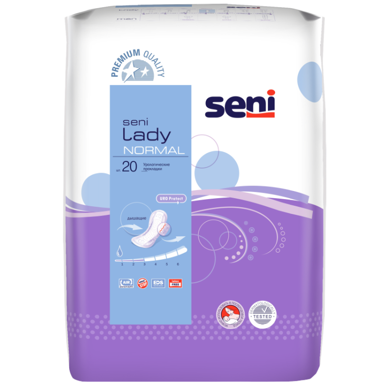 Прокладки урологические Seni Lady Normal (Сени Леди Нормал) одноразовые анатомические, 20шт
