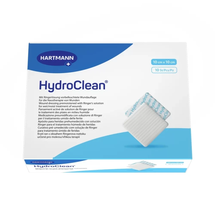 Повязка гидроактивная HydroClean  (Гидроклин), стерильная, с раствором Рингера и антисептиком, 10Х10см, 6092282
