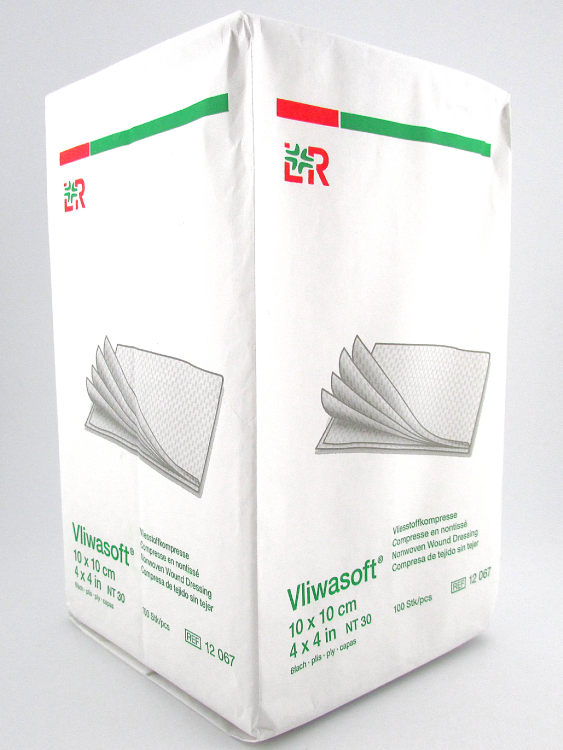 Салфетки Vliwasoft (Фливасофт) не стерильные впитывающие 6-ти слойная из нетканого материала, 10х10см, 100шт, 12067