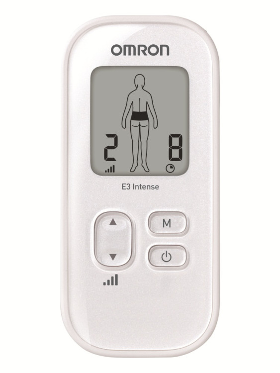 Электронейромиостимулятор Omron Е3 Intense, снимает боли в спине, суставах и конечностях, 3 режима массажа, HV-F021-EW