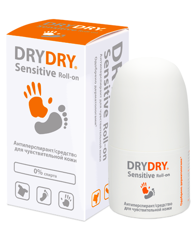 Средство Dry Dry Sensitive (Драй Драй Сенситив) от повышенного потоотделения для чувствительной кожи, 50мл