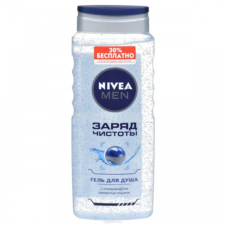 Гель для душа Нивея мэн / Nivea men заряд чистоты, очищает, освежает ...
