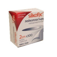 Пластырь фиксирующий Silkofix / Силкофикс, на нетканой основе, с ионами серебра, легко снимается, 2х 500 см