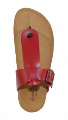 Сандалии Сурсил-Орто женские ортопедические летние монолитная подошва кожаные красные, 160131