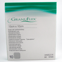 Повязка Грануфлекс (GranuFlex) 10х10см, гидроколлоидная стерильная для хронических экссудативных ран, 187639
